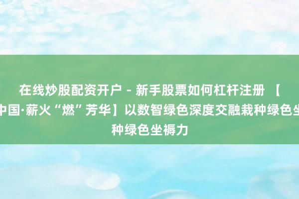 在线炒股配资开户 - 新手股票如何杠杆注册 【理响中国·薪火“燃”芳华】以数智绿色深度交融栽种绿色坐褥力